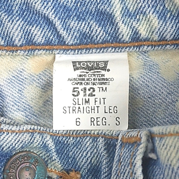 VTG Y2K CUSTOM BLEACH 512 LEVIS HIGH RISE STRAIGHT LEG JEANS WOMANS SLIM FIT 6 - Picture 4 of 8